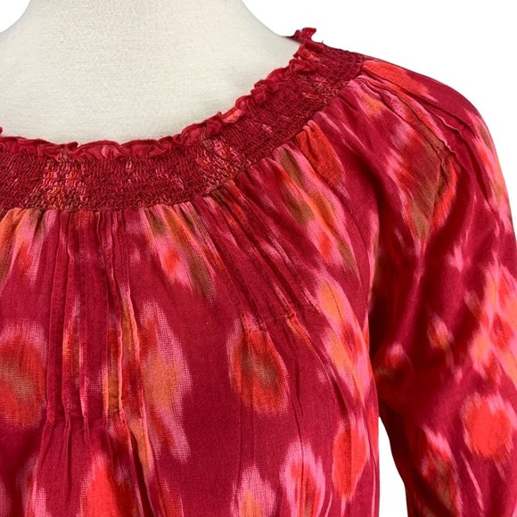Lucky Brand Small Blouse Red Boho Gypsy - Picture 5 of 6